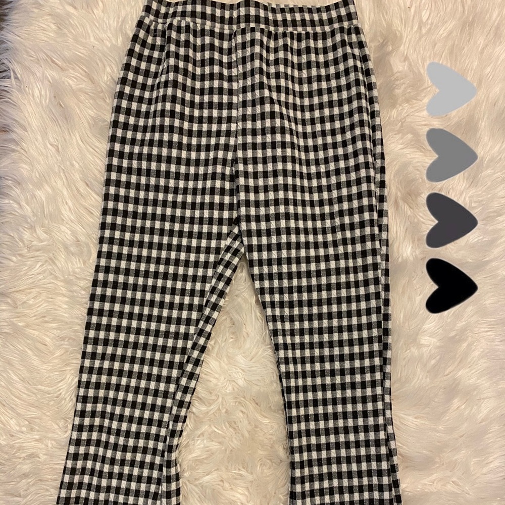 Plaid flare pants